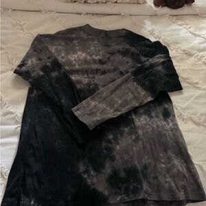 Women’s Black Tie-Dye Long Sleeve Shirt